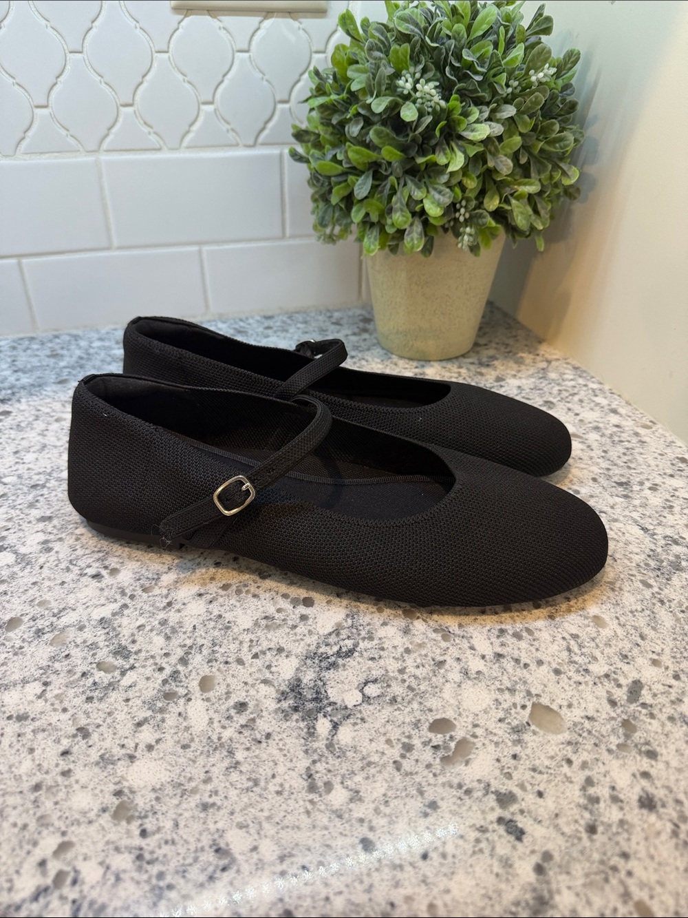 Soesyi Black Mary Jane Ballet Flats - Classic Strap size 11